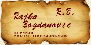 Rajko Bogdanović vizit kartica